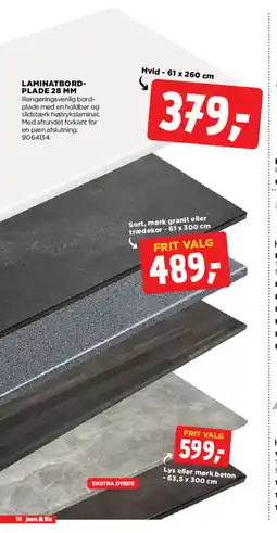 jem & fix Laminatbord- Plade 28 mm tilbud
