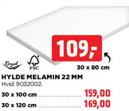 jem & fix Royal Hylde Melamin 22 mm tilbud