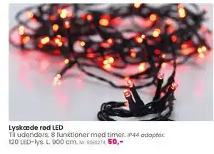 Hi five Lyskæde rød LED, DKK 50 tilbud