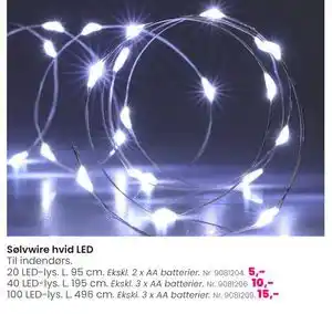 Hi five Sølvwire hvid LED tilbud