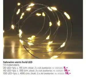 Hi five Sølvwire varm hvid LED tilbud