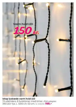 Istap lyskæde varm hvid LED, DKK 150