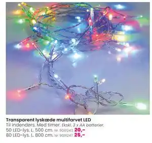 Hi five Transparent lyskæde multifarvet LED tilbud