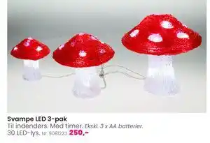 Hi five Svampe LED 3-pak, DKK 250 tilbud