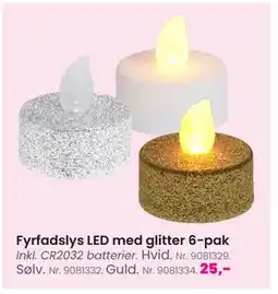 Hi five Fyrfadslys LED med glitter 6-pak, DKK 25 tilbud