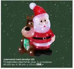 Hi five Julemand med rensdyr LED, DKK 250 tilbud