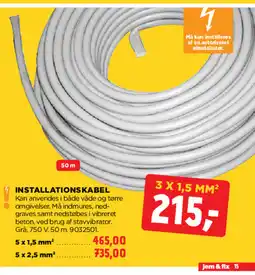 jem & fix Installationskabel tilbud