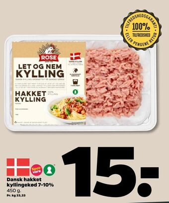 Netto Dansk hakket kyllingekød 7-10% tilbud