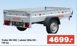 Bauhaus Trailer BH 205 1-akslet 205x122 tilbud