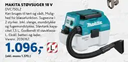 Davidsen Makita støvsuger 18 V tilbud