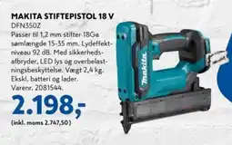 Davidsen Makita stiftepistol 18 V tilbud
