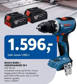 Davidsen BOSCH Bore-/ skruemaskine 18 v tilbud