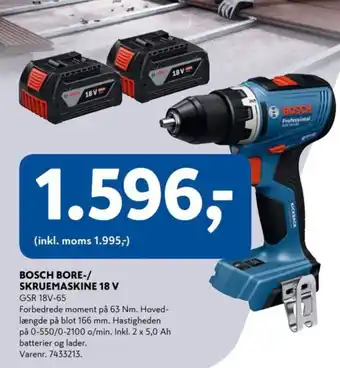 Davidsen BOSCH Bore-/ skruemaskine 18 v tilbud