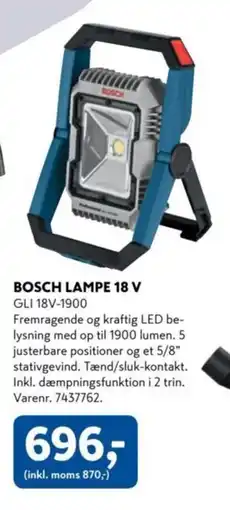 Davidsen BOSCH Lampe 18 v tilbud