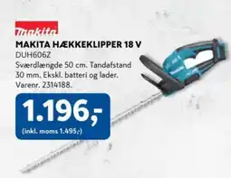 Davidsen Makita hækkeklipper 18 v tilbud