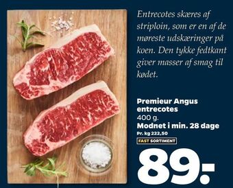 Netto Premieur Angus entrecotes tilbud