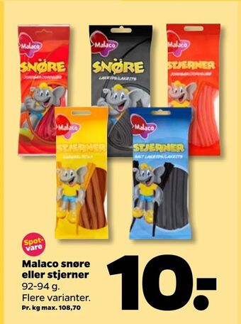Netto Malaco snøre eller stjerner tilbud