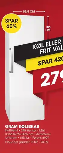 Punkt1 Gram Køleskab tilbud