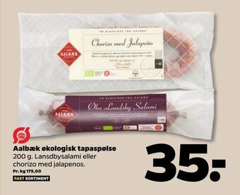 Netto Aalbæk økologisk tapaspølse tilbud