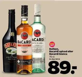 Netto Baileys, Bacardi spiced eller Bacardi blanca tilbud