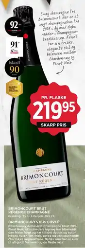 MENY BRIMONCOURT BRUT RÉGENCE CHAMPAGNE, DKK 219.95 tilbud