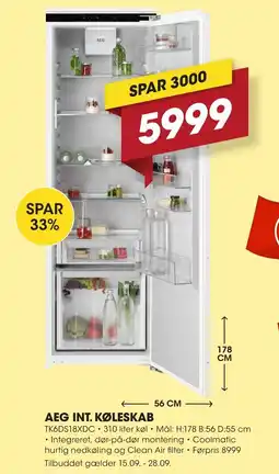Punkt1 AEG Int. køleskab tilbud