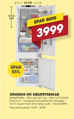 Punkt1 Grundig Int. kølefryseskab tilbud