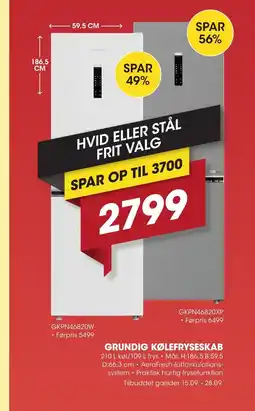 Punkt1 Grundig Kølefryseskab tilbud