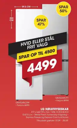Punkt1 LG Kølefryseskab tilbud
