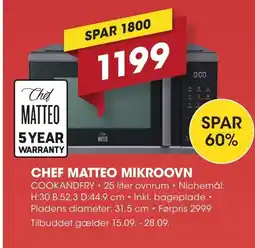 Punkt1 Chef Matteo mikroovn tilbud
