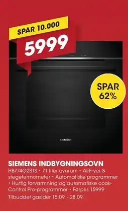 Punkt1 Siemens Indbygningsovn tilbud