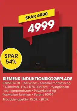 Punkt1 Siemens Induktionskogeplade tilbud