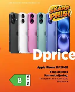 Power Apple iPhone 16 128 GB Fang det med Kamerabetjening. tilbud