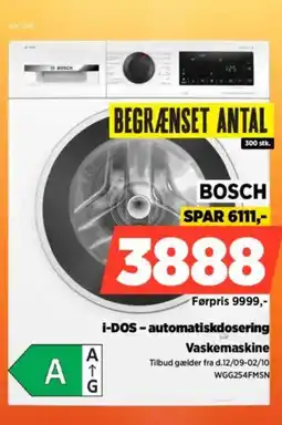 Power BOSCH I-dos-automatiskdosering vaskemaskine tilbud