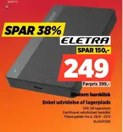 Power ELETRA Ekstern harddisk Enkel udvidelse af lagerplads tilbud