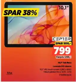 Power CEPTER 10,1" Tab Nexa Levende IPS-skærm tilbud