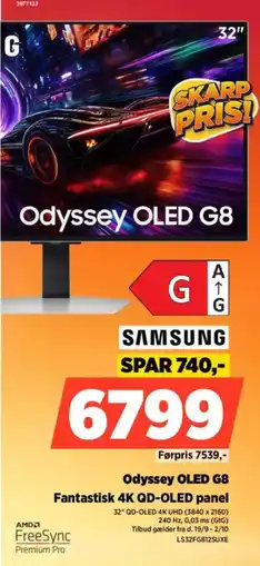 Power SAMSUNG Odyssey OLED G8 Fantastisk 4K QD-OLED panel tilbud