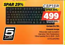 Power CEPTER Cyclops Pro TKL Kompakt design tilbud