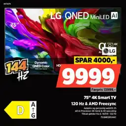 Power LG 75" 4K Smart TV 120 Hz & AMD Freesync tilbud