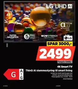 Power LG 4K Smart TV A ThinQ Al stemmestyring til smart living tilbud