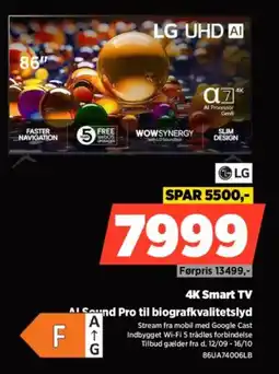 Power LG 4K Smart TV AL Sound Pro til biografkvalitetslyd tilbud