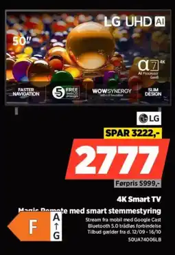 Power LG 4K Smart TV Manic Demote med smart stemmestyring tilbud