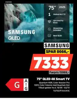 Power SAMSUNG 75" QLED 4K Smart TV tilbud