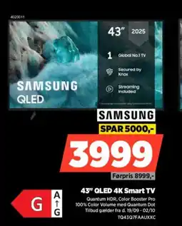 Power Samsung 43" QLED 4K Smart TV tilbud