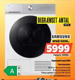 Power SAMSUNG Topmodel med WiFi Tørretumbler tilbud