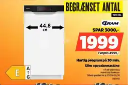 Power Hurtig program på 30 min. Slim opvaskemaskine tilbud