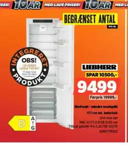 Power LIEBHERR BioFresh-mindre madspild int. køleskab 294 liter køl tilbud