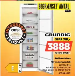 Power GRUNDIG Skal ikke afrimes int. fryseskab tilbud