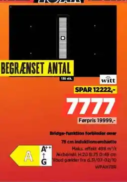 Power Witt bridge-funktion forbinder oner induktions emhætte tilbud