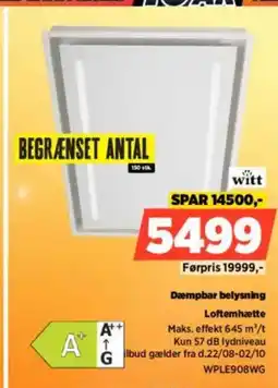 Power Witt Dæmpbar belysning Loftemhætte tilbud